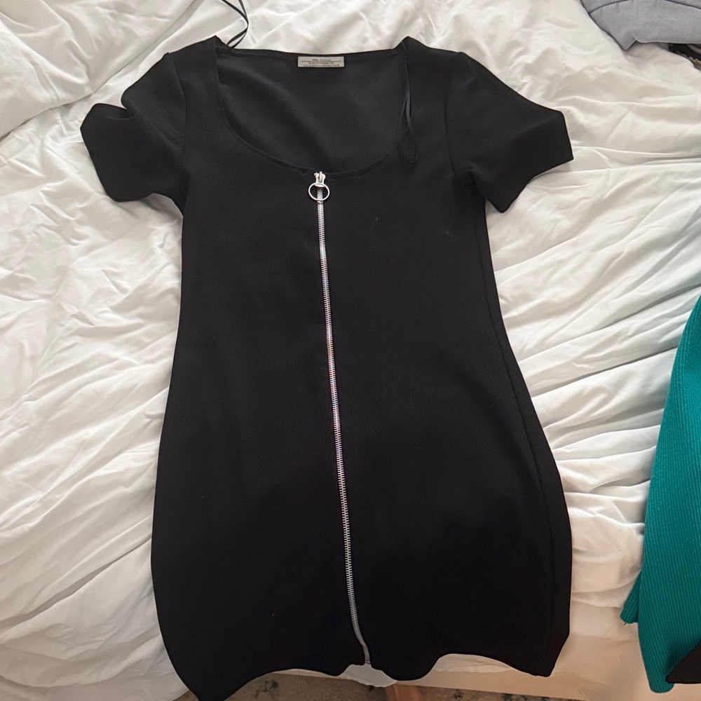 Zara Black Mini Dress with Zipper